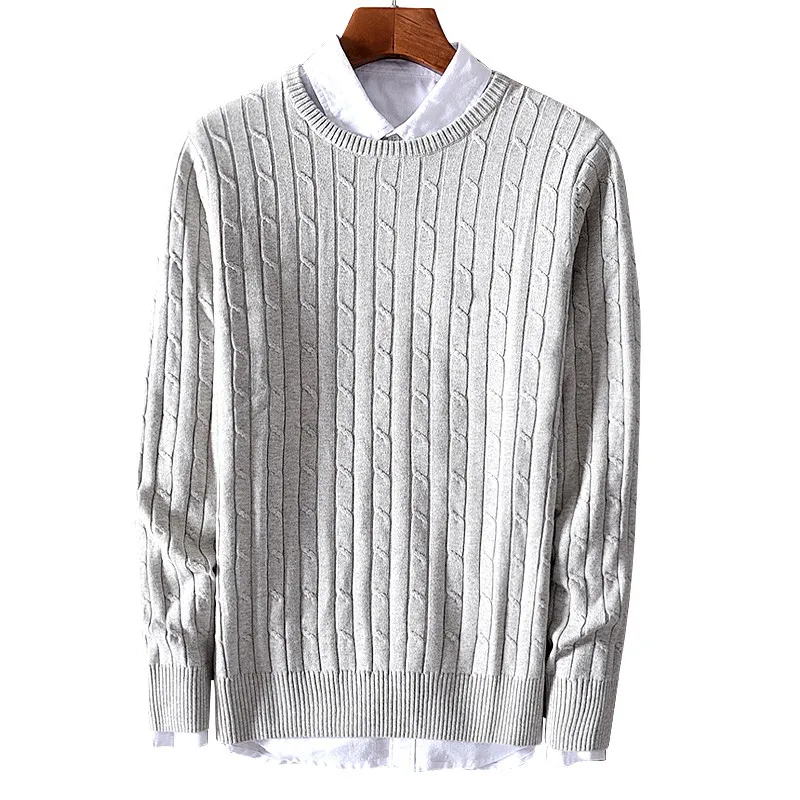 

Men's and winter sweaters long sleeves round necklines, cotton knitted sweaters, twisted stripes, and body jacke