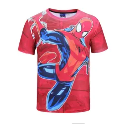 Летняя новая мужская футболка с короткими рукавами и 3D-принтом в стиле аниме «Человек-паук», уличная Молодежная Футболка, косплей, костюм в