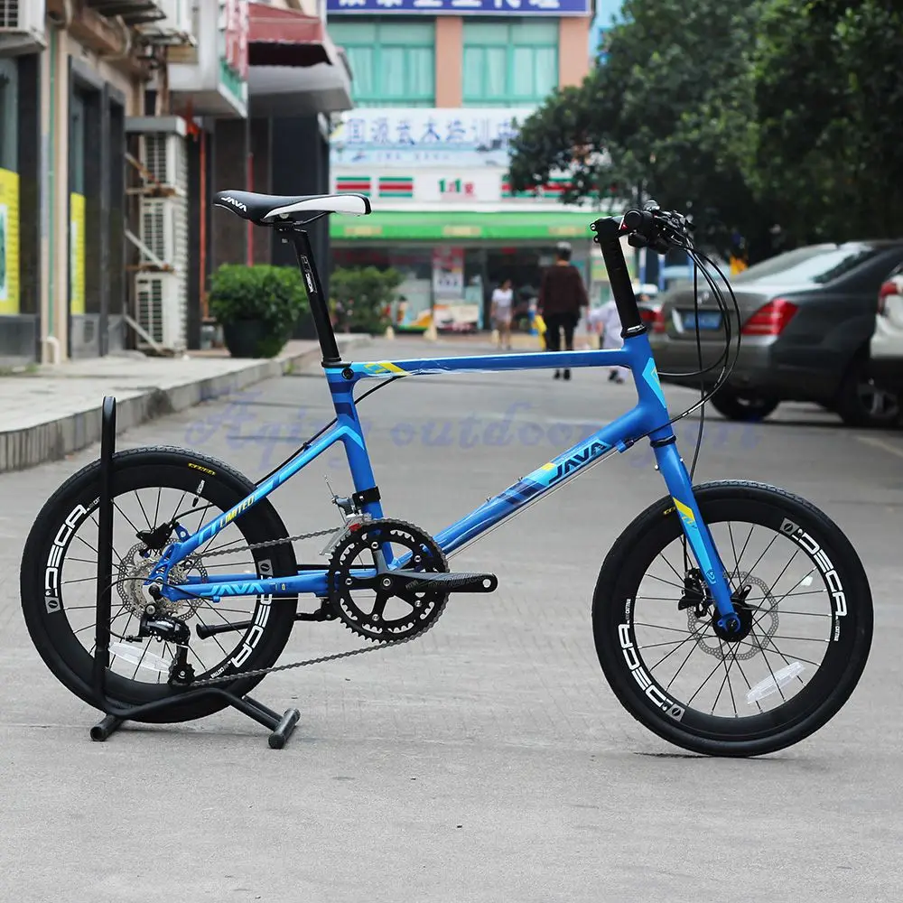 Excellent JAVA LIMIITED CL 20" Minivelo Bike Hydraulic Disc Brake Uniex High Quality Urban 406 City Mini velo Bicycle 18 Speed Blue 3