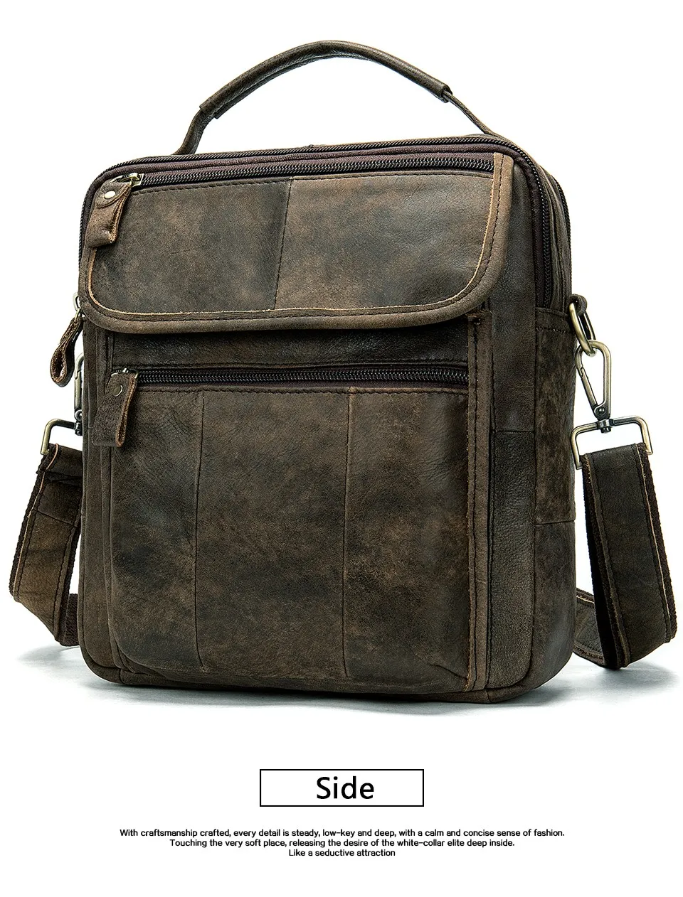 Men Shoulder Bag Men's Genuine Leather Casual Bags for Men Business Crossbody Handbag Flap Leather Bags bolsas male 25