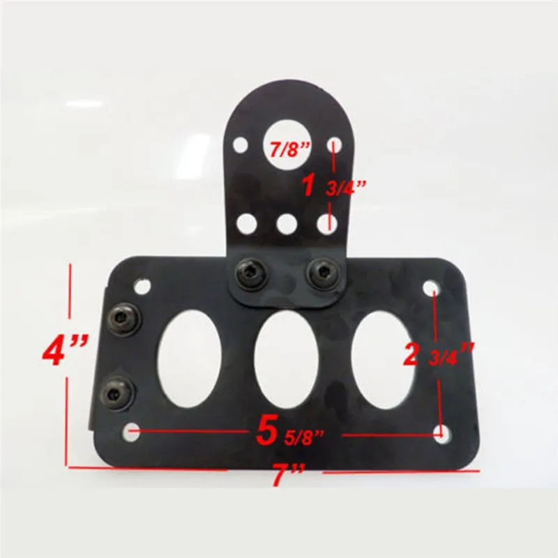 Motorcycle Black Custom Horizontal Vertical Side Mount License Plate