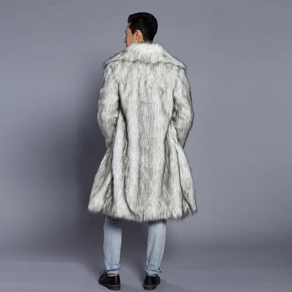 Новая мода, мужское теплое толстое пальто, куртка, парка из искусственного меха, верхняя одежда, кардиган