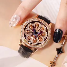 Модные женские часы с кожаным ремешком, женские роскошные часы от ведущего бренда, Кварцевые водонепроницаемые наручные часы с бриллиантами для женщин