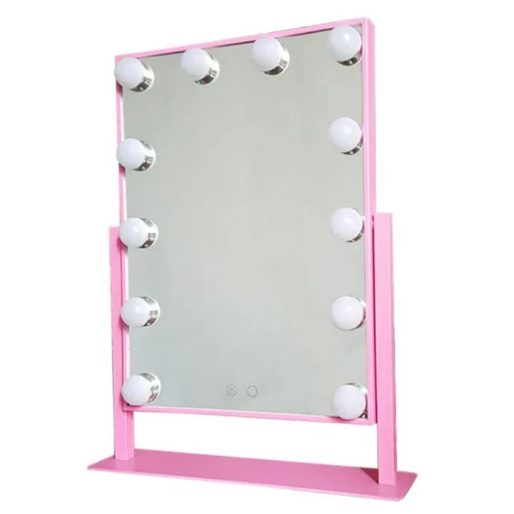 

Hollywood lighted mirror with led light with 12 led bulbs 360 degree rotation make up led mirror