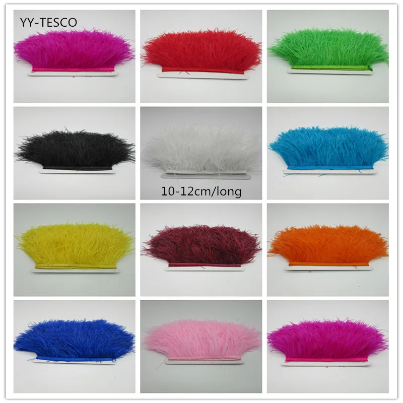 

New! Sell high-quality ostrich feather cloth belt, 1 yards long feather cloth belt, feather width 4-5 inch 10-12CM