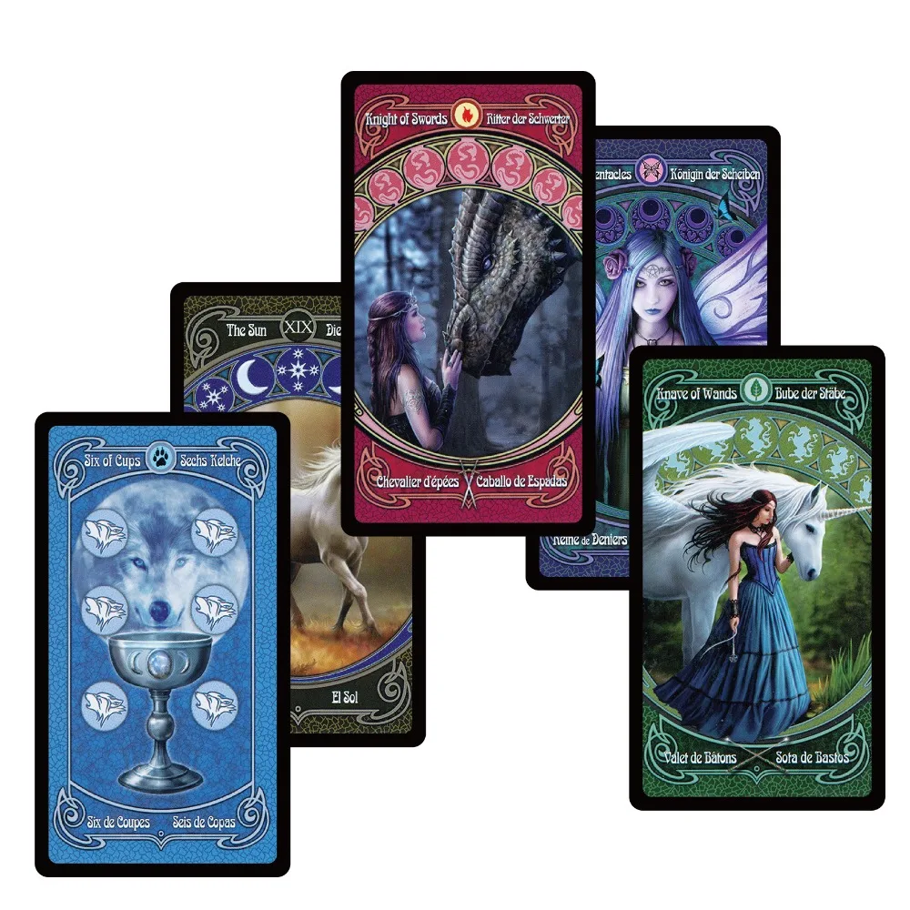2018 tradition tarot cards decks English Spanish French German version for personal use mystery divination board game