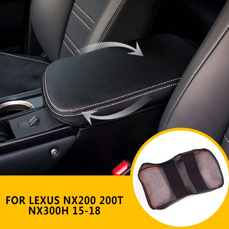 

pcmos 2019 New Leather Top Center Armrest Surface Case Cover For Lexus NX200 200t NX300h 2015-2018 Interior Parts Armrests Black