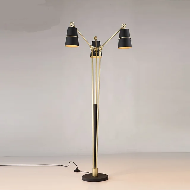 Nordic Three Heads Floor Lights Adjule Living Room Bedroom Nordic Three Heads Floor Lights Adjule Living Room Bedroom Modern Creativity Personality Black White