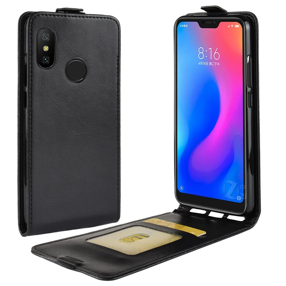

Luxury Vertical PU Leather Case Cover For Xiaomi Mi A2 Lite Flip Wallet Holster Card Slot Capa Fundas