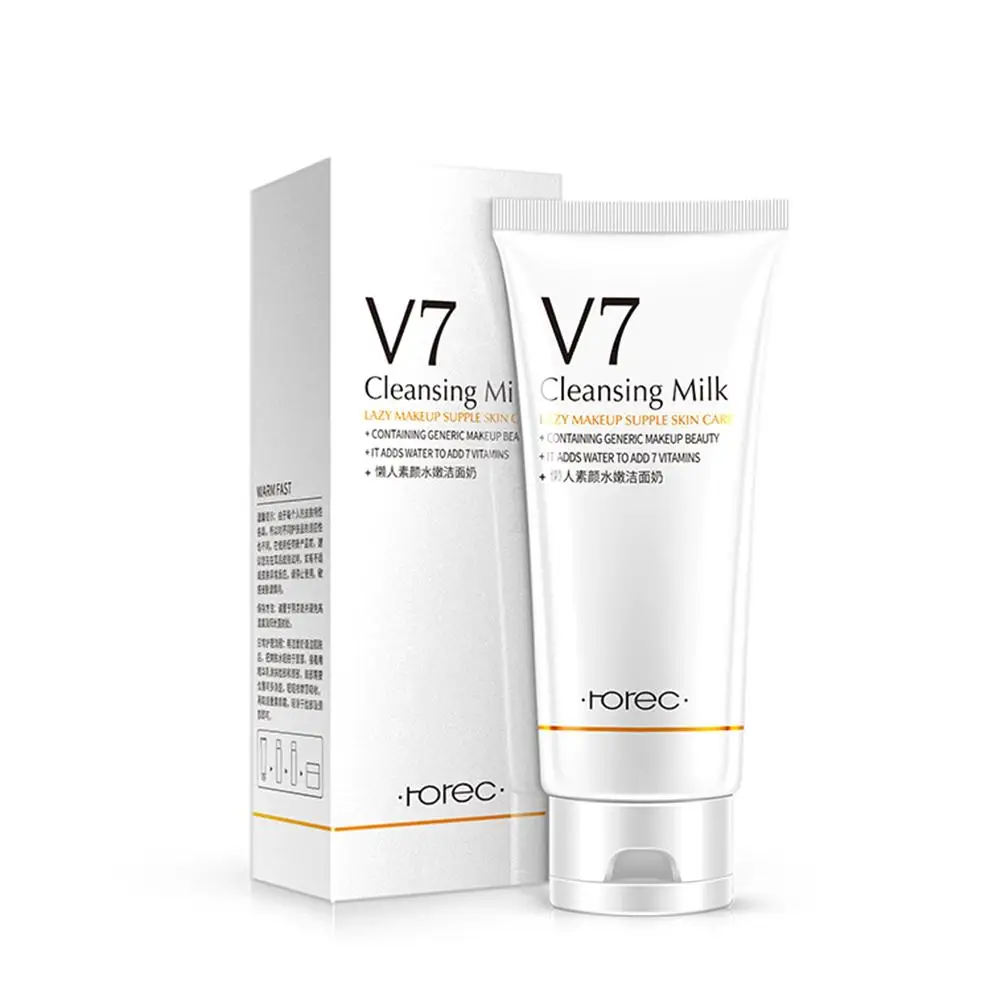 

V7 Face Without Makeup Slacker Tender Skin Cleansing Milk Wash Milk Replenishing Water Nourish Clean Oil Control Cleansing Foam