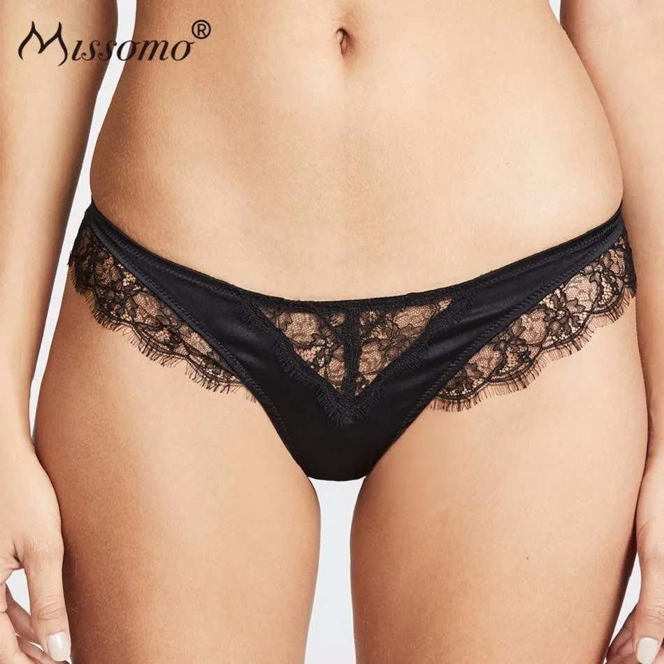 

Missomo Women Thong Seamless Sexy Porno Lace Silk Modis VS Underwear Plus Size XL Lingerie Transparent