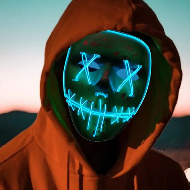 Halloween SKELETON Shaped LED Flashing Vendetta Face Mask For Halloween