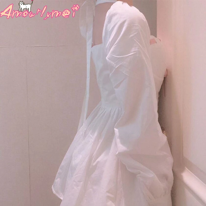 Vestidos Femininos, сексуальное женское платье Mori Girl, милое розовое платье с бантом и длинным рукавом, платье в стиле Лолиты, платья принцессы Kawaii
