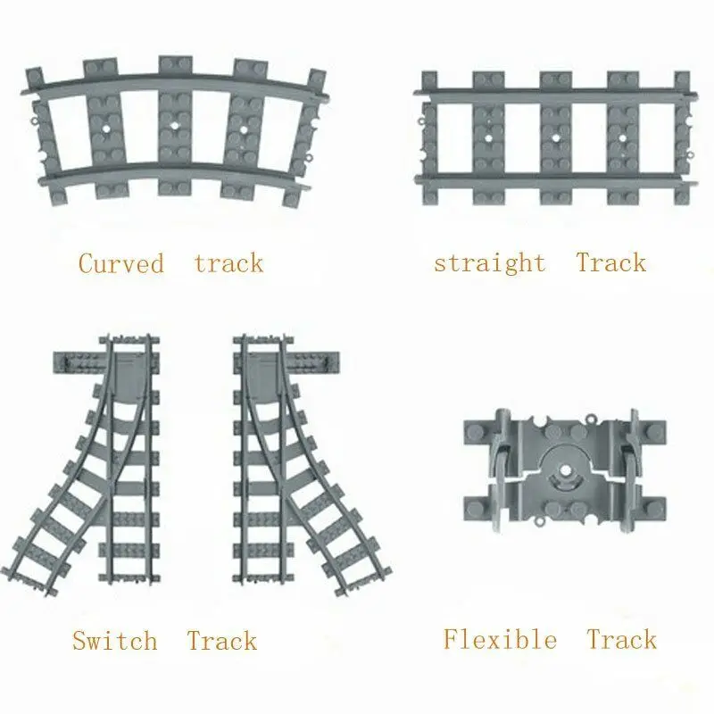 

Train tracks Curved &Straight &Flexible &Switch Kids Building Block Toy for Legoe