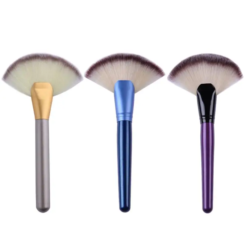 Professional 1pc Soft Makeup Large Fan Brush Blush Loose Powder