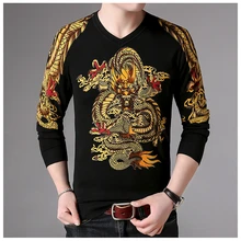 Изысканный вязаный свитер в китайском стиле с принтом дракона, осень, качественный мягкий удобный модный свитер для мужчин m-xxxl