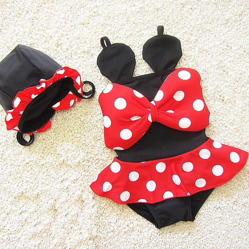 

2019 New Cute Baby Girl Swimwear One Piece with Dot Pattern 12M-5Y Girls Swimsuit Kid Children Swimming Suit Beach Swim Wear