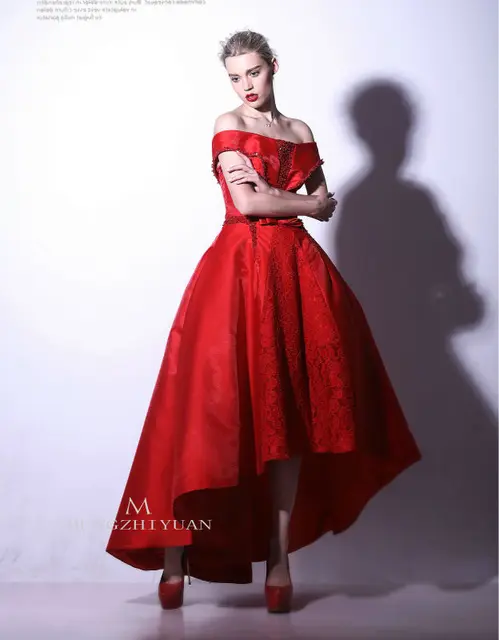 Long In Back Short 60s In Front | oumeiya real pictures ore203 vintage 50s 60s off the shoulder red Long In Back Short 60s In Front | oumeiya real pictures ore203 vintage 50s 60s off the shoulder red