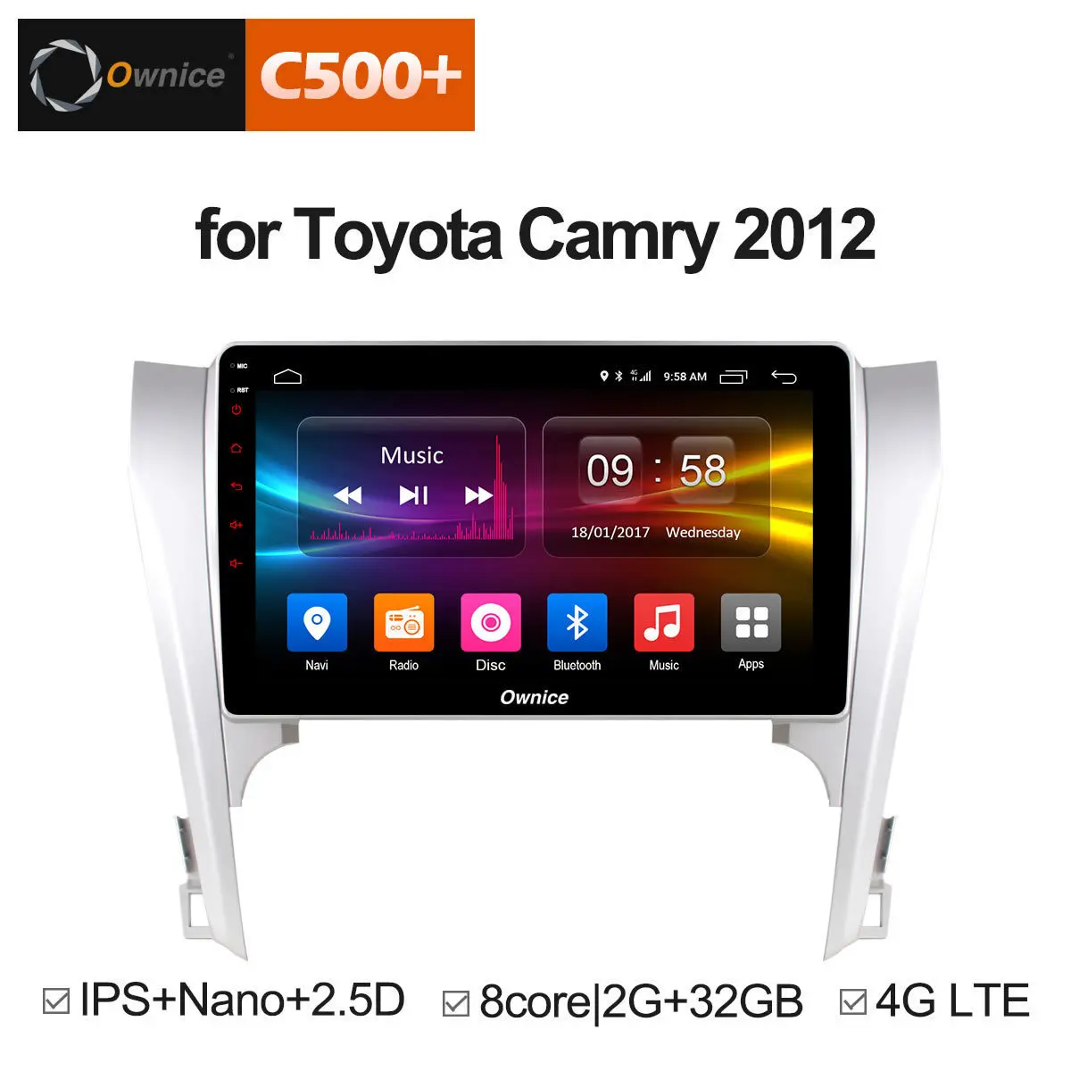 Top Android 8.1 Intelligent System Unit 10.1" inch IPS Video Screen radio DVD GPS stereo player for Toyota Camry 2012 DAB+ DVR TPMS 1