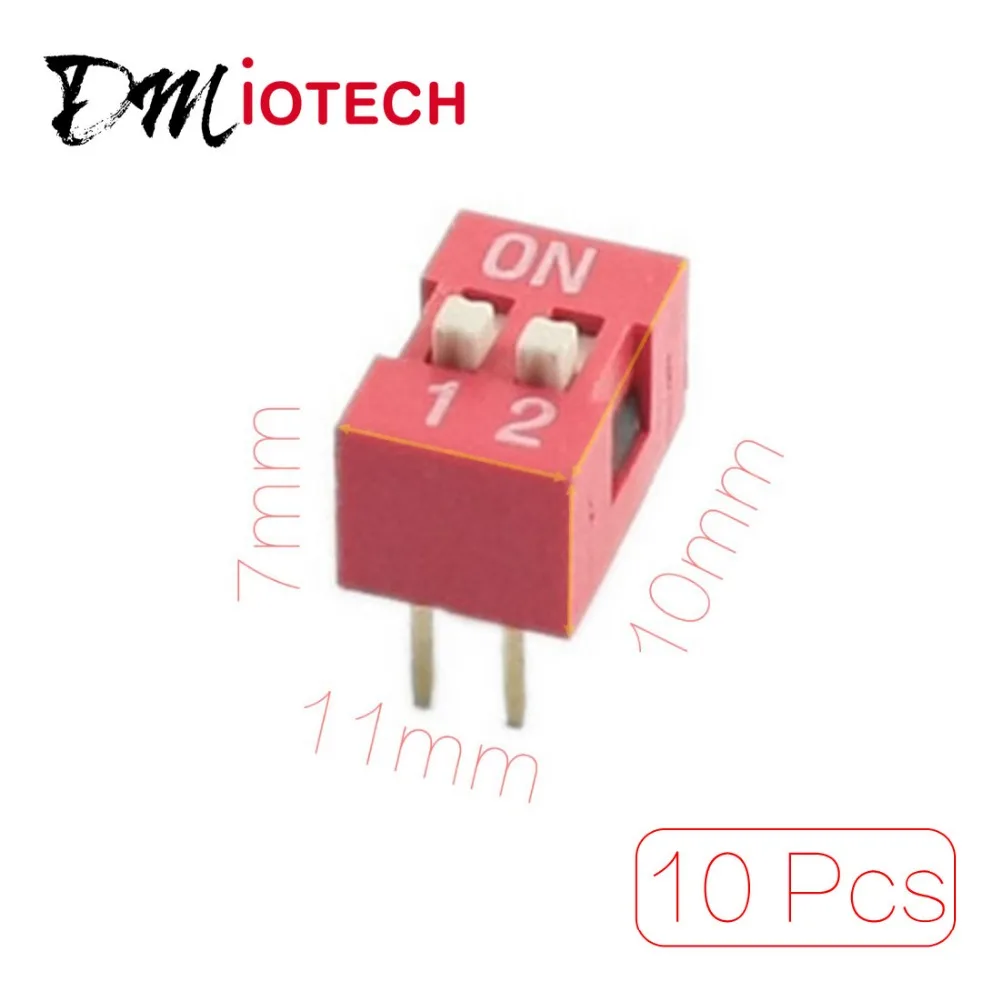 

10 Pcs/lot Slide Type 2 Row 4 Pin Terminals 2 Positions PCB DIP Switch Discount 70