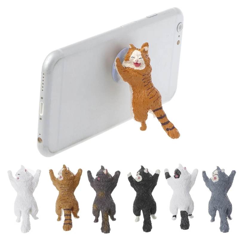 Universal Phone Holder Novelty Cat Cell Phone Sucker Bracket Stand