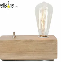 Античная простая E27 Лампа Эдисона деревянная ретро спальня ночник деревянная старинная Настольная лампа для Кофейни Бар Настольная лампа для учебы