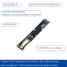 HBVCAM 30FPS USB Camera Board CMOS 0.3MP USB2.0 camera module 640*480P Sensor GC0308 with UVC Protocol free driver HBVCAM 30FPS USB Camera Board CMOS 0.3MP USB2.0 camera module 640*480P Sensor GC0308 with UVC Protocol free driver