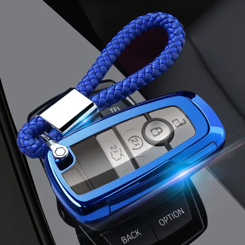 

Pcmos Key Case Cover For Ford Fusion Mustang Explorer F-150 F-250 F-350 2017-2018 Remote Key Case Fob Shell Cover 5 Button New