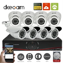 Deecam CCTV 8CH 720P P2P Network HDMI NVR 1.0M Wireless HD IP IR Outdoor Camera Kit Video Surveillance System with 1T HDD