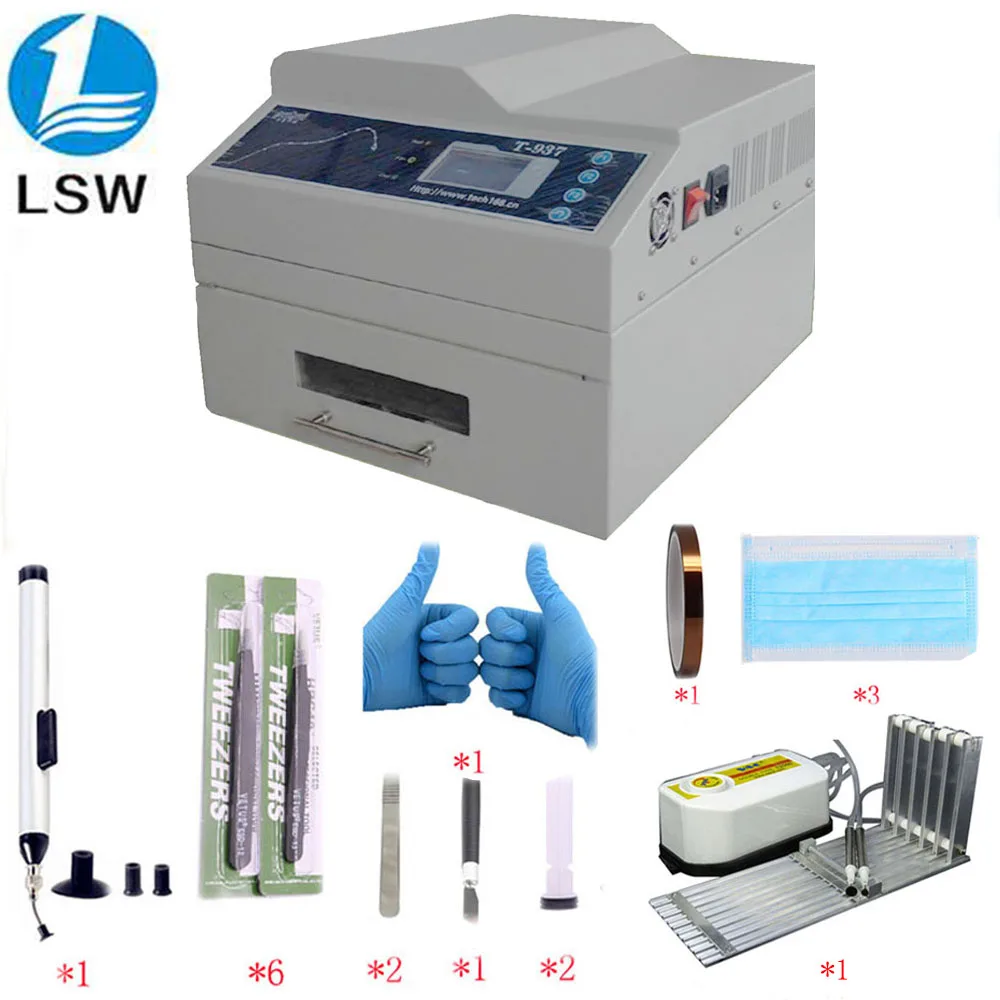 

T-937 desktop lead-free reflow oven infrared IC heater T937 reflow oven BGA SMD SMT rework station T 937