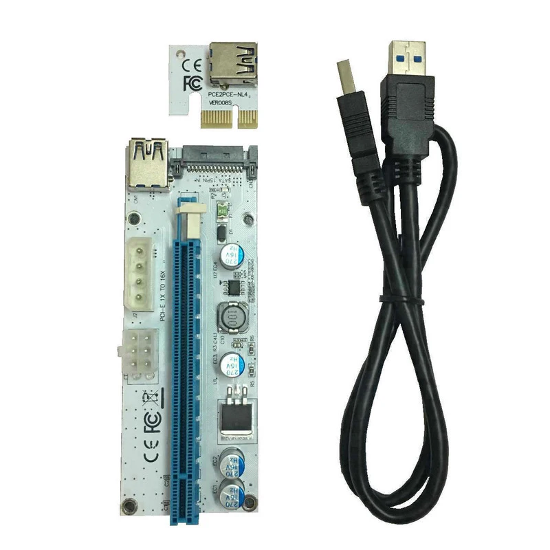 PCIe 1x до 16x переходная карта USB 3 0 удлинитель SATA 4P 6P интерфейс питания графическая