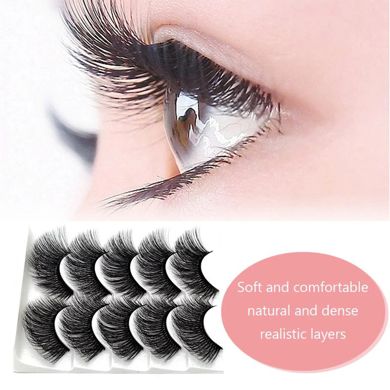 

3D Hand Made Reusable Natural Thick False Fake Eyelashes Eye Lashes Makeup Extension Soft Faux Mink Lashes