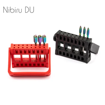

Portable 16 Holes Nail Drill Bits Display Shelf Adjustable Angle Acrylic Nails Polishing Head Holder Storage Box Manicure Tool