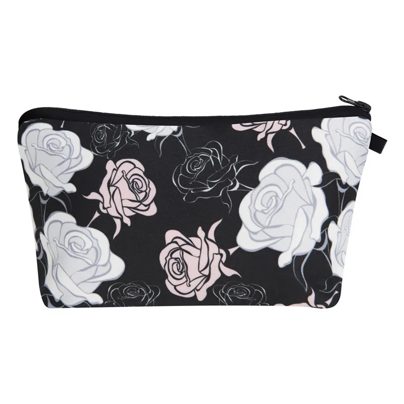 1 шт. модная сумка для макияжа с теплопередачей, печать женских роз, дорожный Органайзер сумки для косметики, на молнии, нарядная сумка для косметических принадлежностей