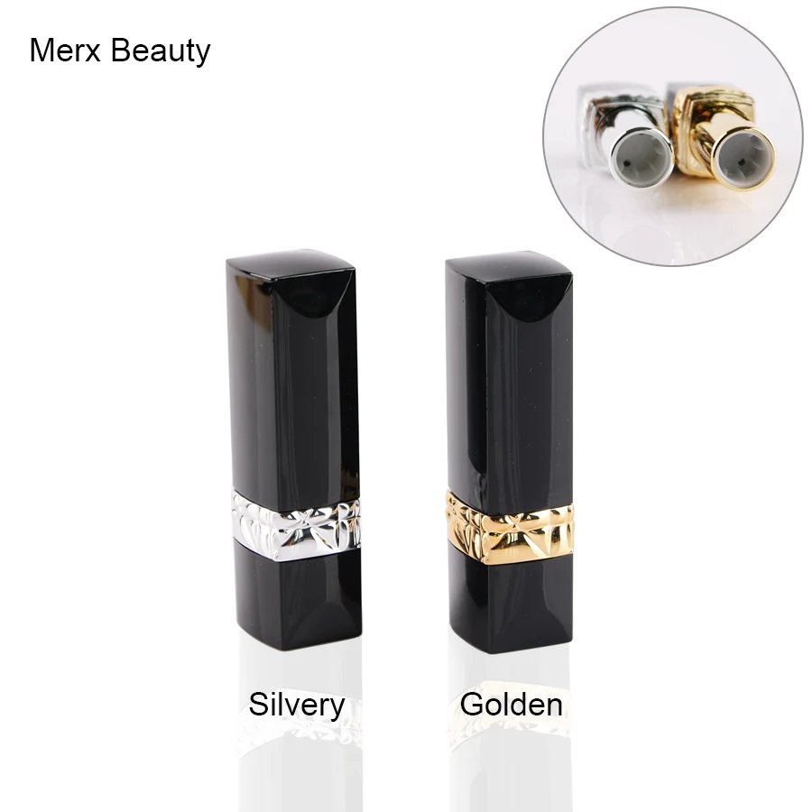 50PCS 4G Black Square Empty Lipstick Tude, Elegant Lipstick Container