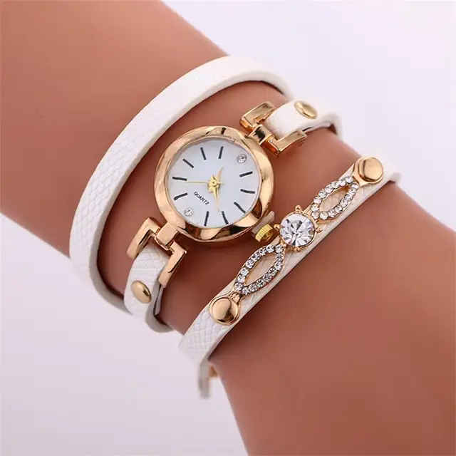 MINHIN Fashion Women Bracelet Watch Rhinestone Gold Quartz Gift Wristwatch Ladie MINHIN Fashion Women Bracelet Watch Rhinestone Gold Quartz Gift Wristwatch Ladie
