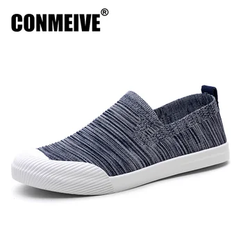 

CONMEIVE Breathable Casual Shoes Men Mesh Loafers Summer Man Fashion Sneakers Light Slip-on Brand Designer Mens Flat Shoe