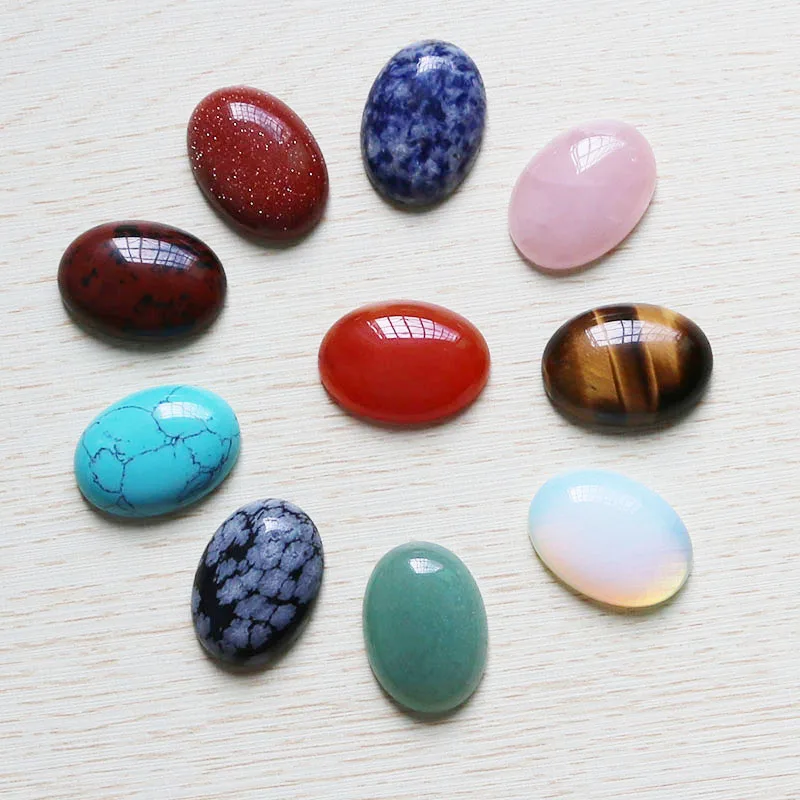 

Wholesale 10pcs/lot 18*25mm Assorted natural stone mixed Oval teardrop beads for jewelry making Earrings ring free shipping