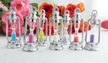 

50PC HOUR GLASS CHARM/PENDANT*METAL & GLASS*SAND RUNS THROUGH GLASS VERY QUICKLY*NEW
