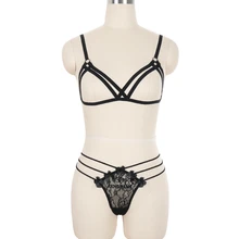 Сексуальное модное нижнее белье портупея бюстгальтер 90-х белье без чашек Женская портупея пояс в комплекте Нижнее Белье для беременных в готическом стиле