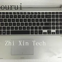 Yourui Клавиатура для ноутбука ASUS TP500 TP500L TP500LA TP500LB Серебряная Kerboard с подставкой верхний чехол
