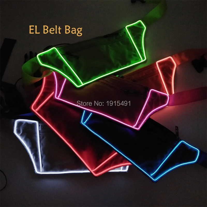 Flashlight Neon EL Wire Sport Waist Belt Pack For Men Stylish Glowing Sport Fitness Pockets with Led Light as Holiday Lighting Flashlight Neon EL Wire Sport Waist Belt Pack For Men Stylish Glowing Sport Fitness Pockets with Led Light as Holiday Lighting