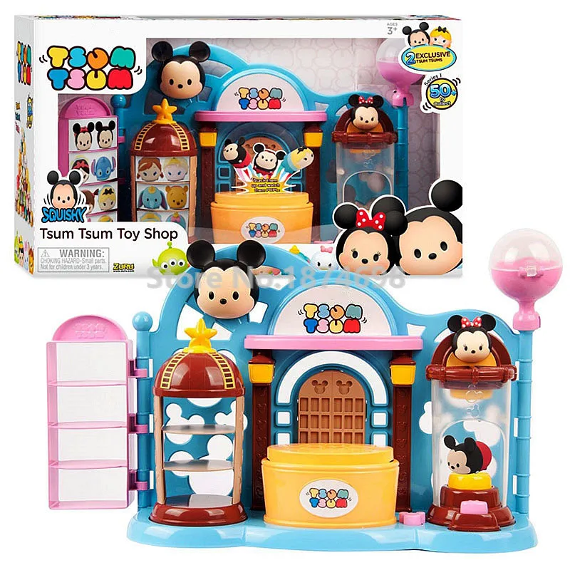 

New Mini Mickey Stack Toy Shop Set Figures Toy Doll Kids Toys for Children Christmas Gifts With Box