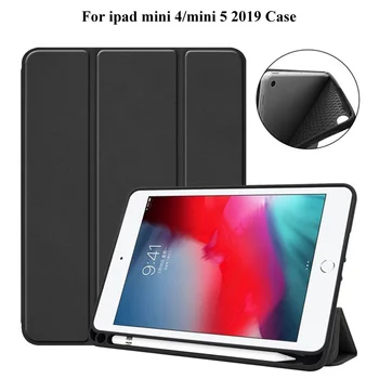 

Smart Slim TPU Leather Case for New iPad mini 5 mini 5th 7.9 inch 2019 Funda With Pencil Holder cover for ipad mini 4 case+gifts