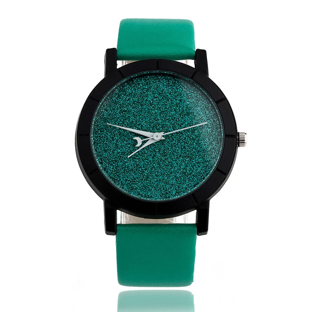 Элитный бренд спортивные Наручные часы модные кварцевые часы унисекс Звезда минималистские наручные часы для любителей новые Повседневное часы с кожаным ремешком - Цвет: Green