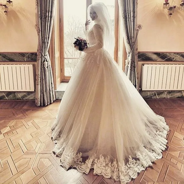 Купить товар Мусульманский Хиджаб Свадебное Платье 2016 Люкс ...