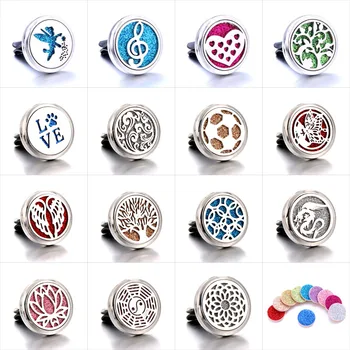

15 styles NEW Detachable car aroma diffuser Flower Fairy Stainless Freshener Essential Oil Diffuser Car Clip Aromatherapy locket