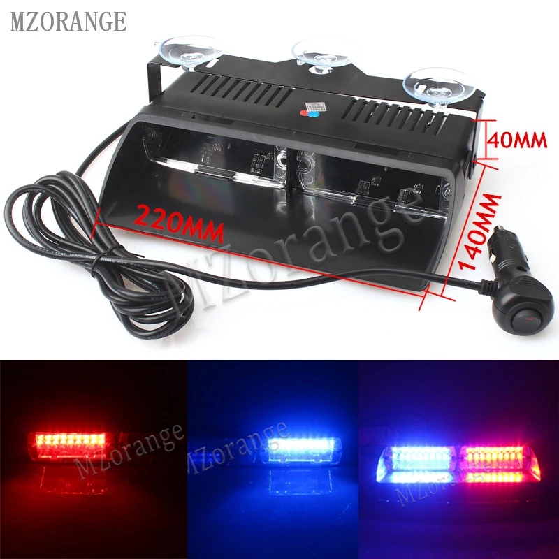 MZORANGE 16 LEDs 18 Flashing Modes 12V Car Truck Emergency
