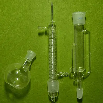 

150ML,Glass Soxhlet Extractor with Coil Condenser and One Flat Bottom Flask