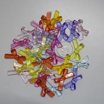 

100pcs/lot Mixed colors acrylic bowknot Charms Ornament DIY Accessories Handmade for Holiday Home Wedding Decorations 34*20mmC10